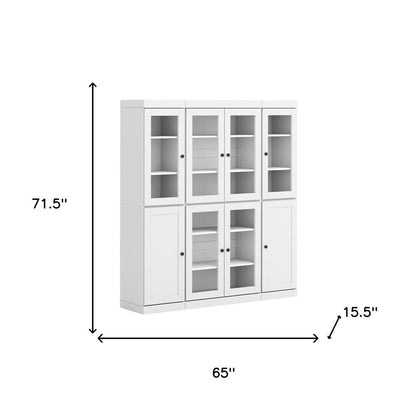 72" White Solid Wood 8 Pantry Or Storage Closet HomeRoots