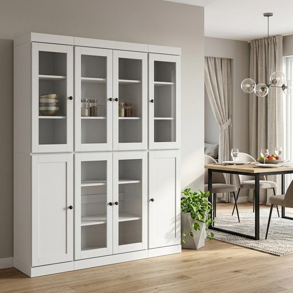 72" White Solid Wood 8 Pantry Or Storage Closet — view 4