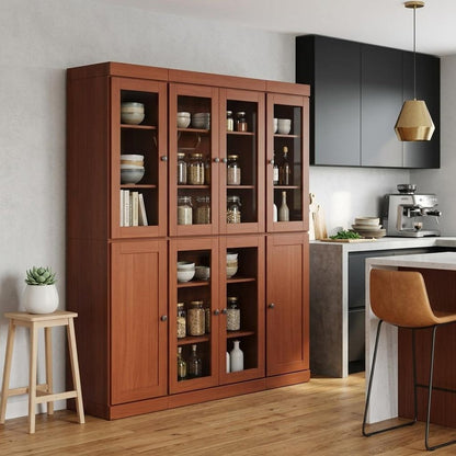 72" Coffee Solid Wood 8 Pantry Or Storage Closet HomeRoots