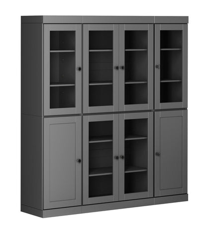 72" Gray Solid Wood 8 Pantry Or Storage Closet HomeRoots