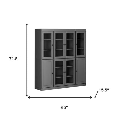 72" Gray Solid Wood 8 Pantry Or Storage Closet HomeRoots