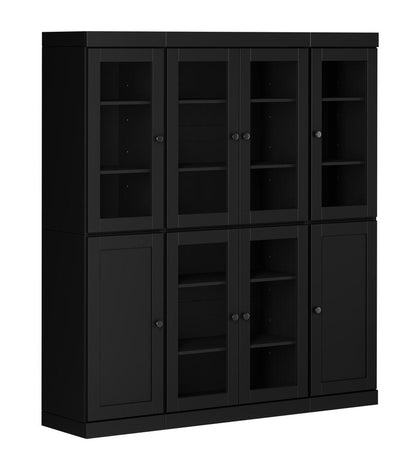 72" Black Solid Wood 8 Pantry Or Storage Closet HomeRoots