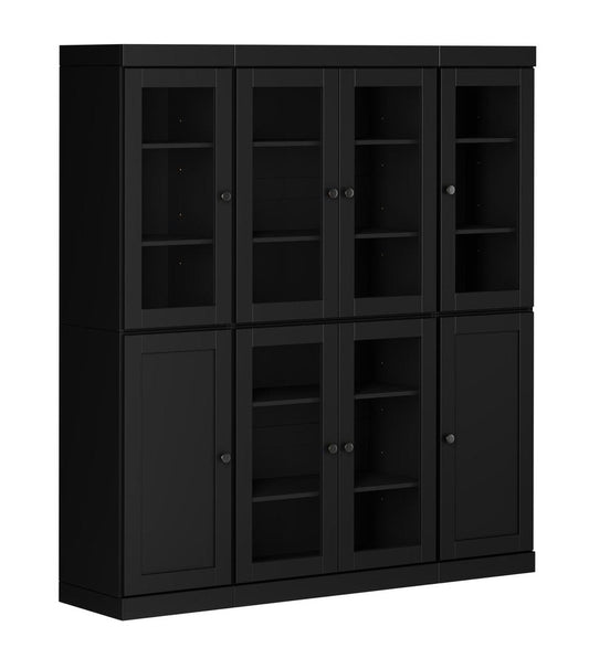 72" Black Solid Wood 8 Pantry Or Storage Closet HomeRoots
