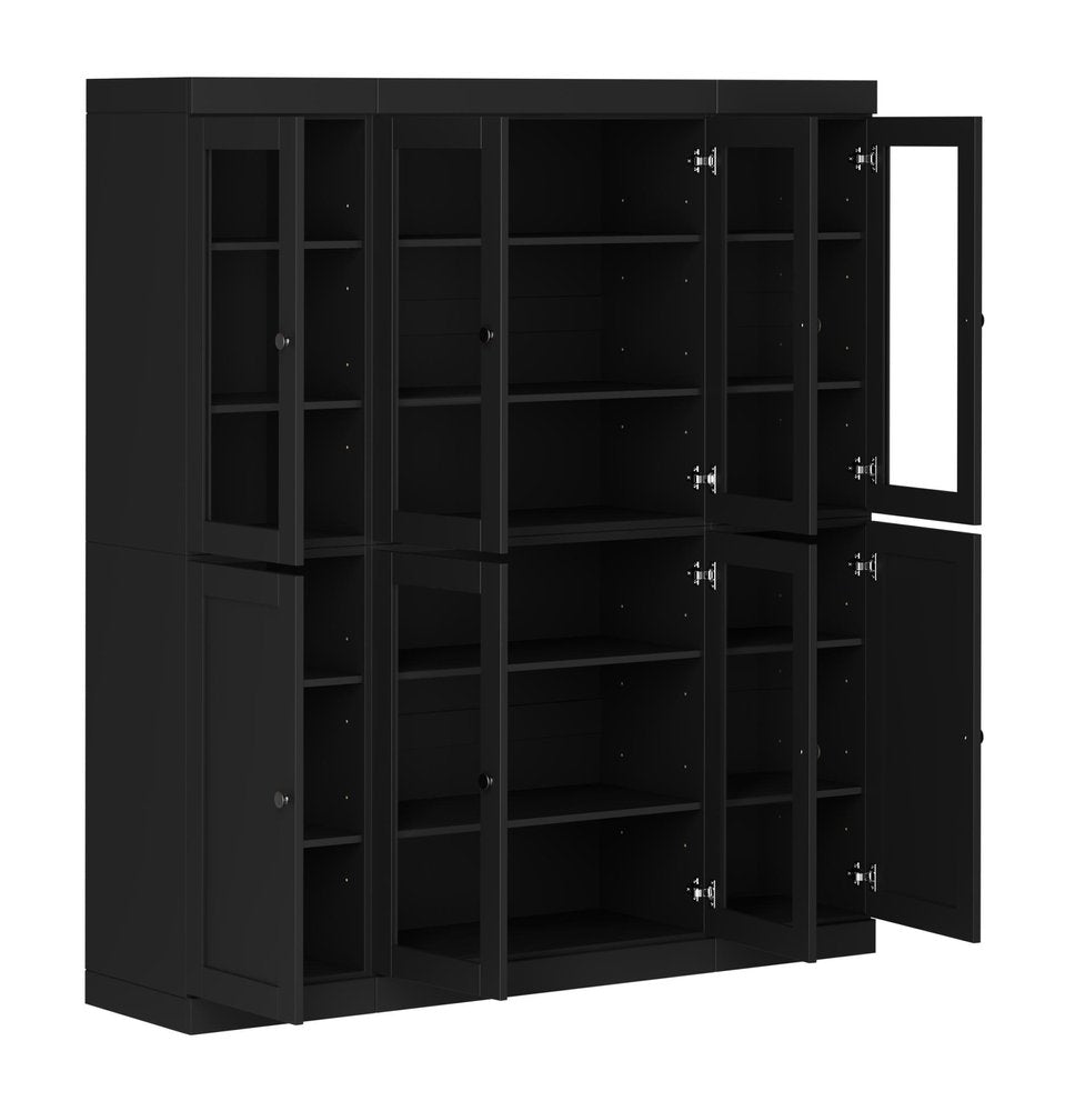 72" Black Solid Wood 8 Pantry Or Storage Closet HomeRoots