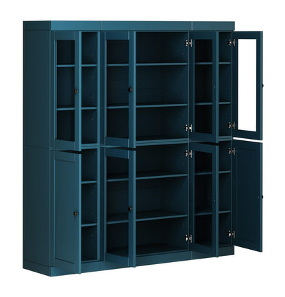 72" Black Solid Wood 8 Pantry Or Storage Closet