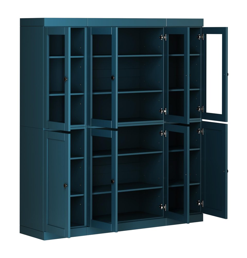 72" Black Solid Wood 8 Pantry Or Storage Closet HomeRoots