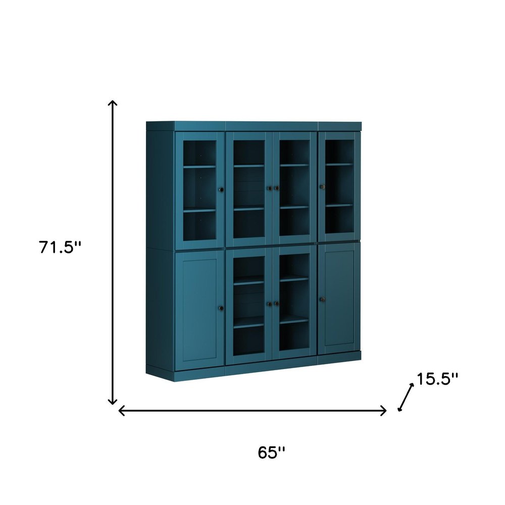 72" Black Solid Wood 8 Pantry Or Storage Closet HomeRoots