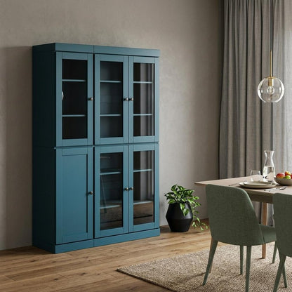 72" Black Solid Wood 8 Pantry Or Storage Closet HomeRoots