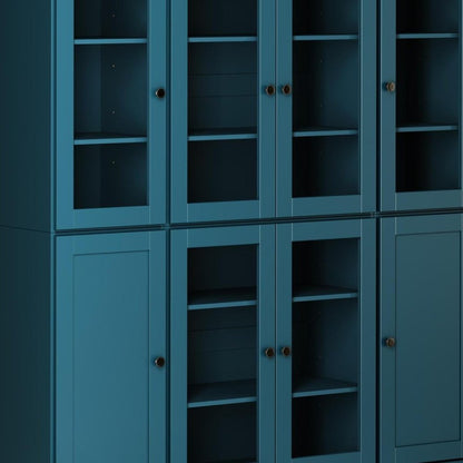 72" Black Solid Wood 8 Pantry Or Storage Closet