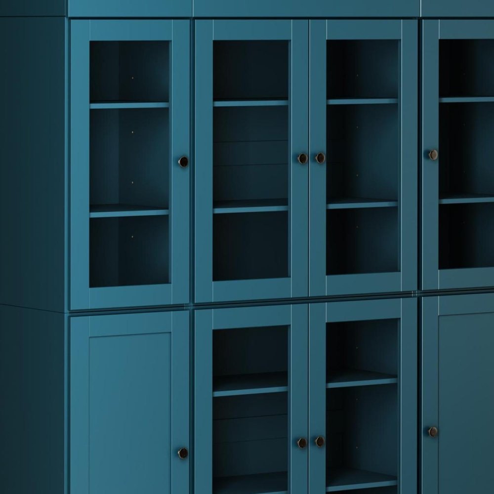 72" Black Solid Wood 8 Pantry Or Storage Closet
