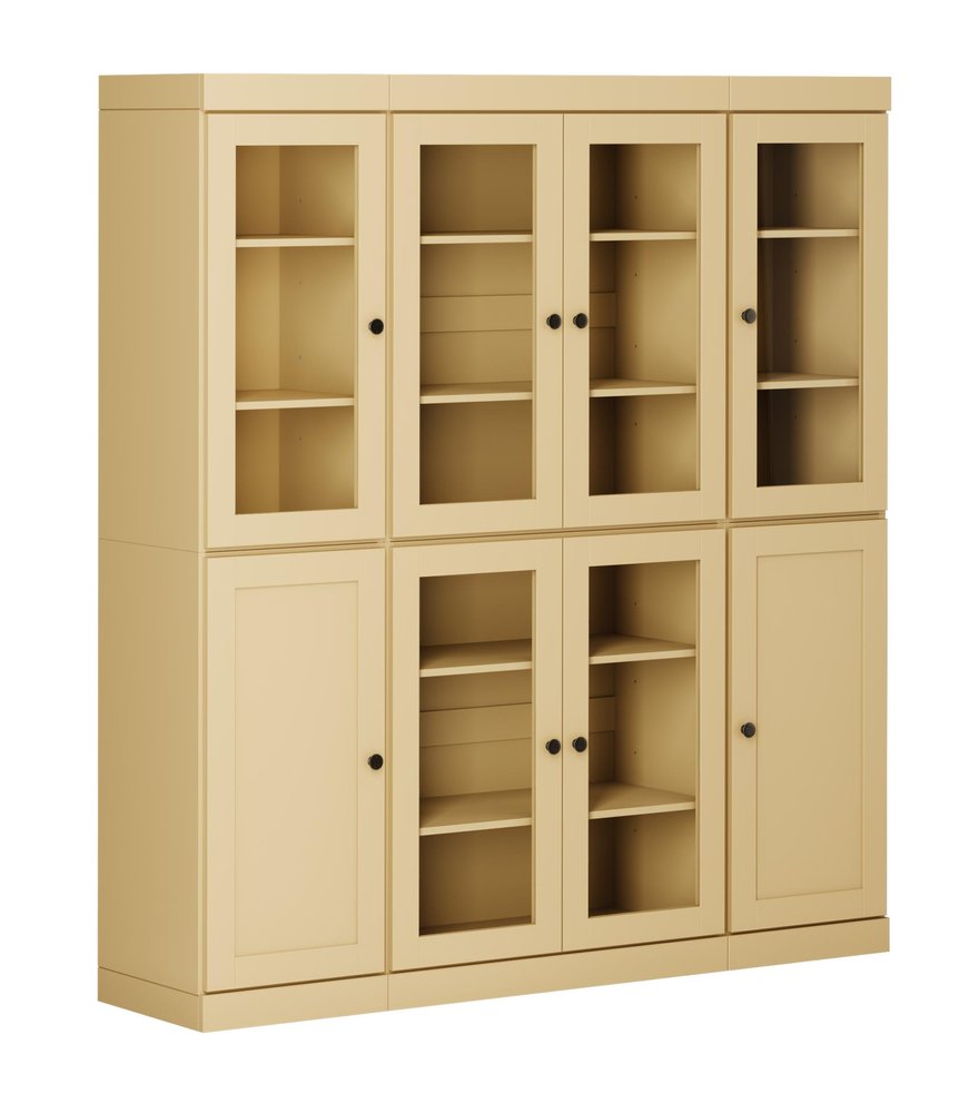 72" Yellow Solid Wood 8 Pantry Or Storage Closet — view 1