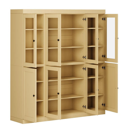 72" Yellow Solid Wood 8 Pantry Or Storage Closet HomeRoots