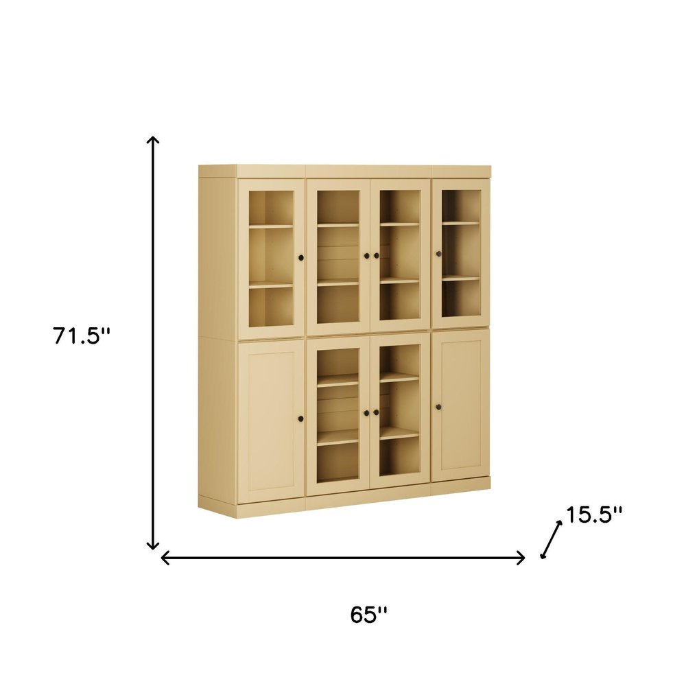 72" Yellow Solid Wood 8 Pantry Or Storage Closet HomeRoots