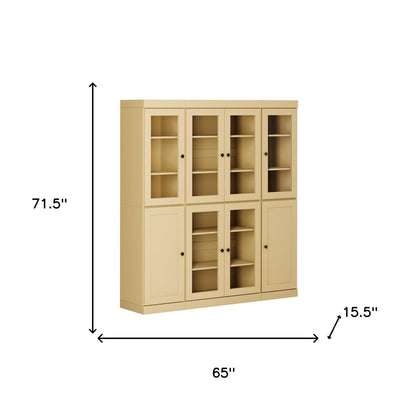 72" Yellow Solid Wood 8 Pantry Or Storage Closet HomeRoots