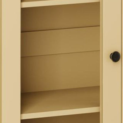 72" Yellow Solid Wood 8 Pantry Or Storage Closet