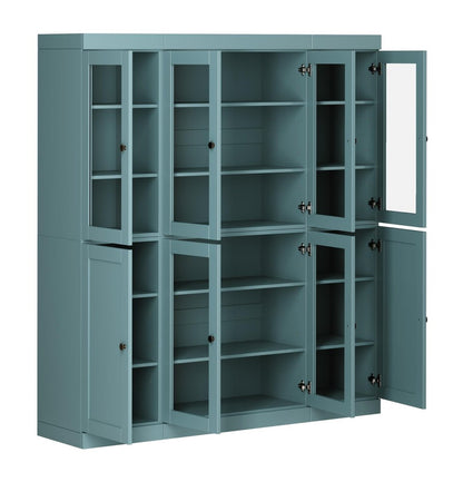 72" Aqua Solid Wood 8 Pantry Or Storage Closet HomeRoots