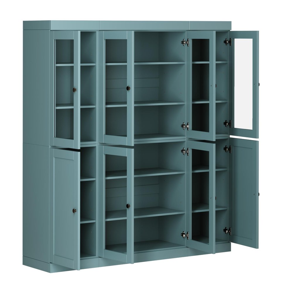 72" Aqua Solid Wood 8 Pantry Or Storage Closet — view 2