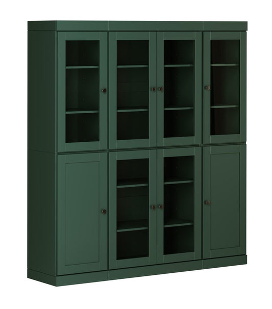 72" Green Solid Wood 8 Pantry Or Storage Closet HomeRoots