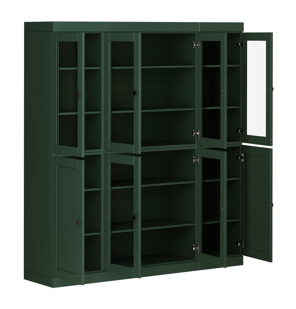 72" Green Solid Wood 8 Pantry Or Storage Closet HomeRoots