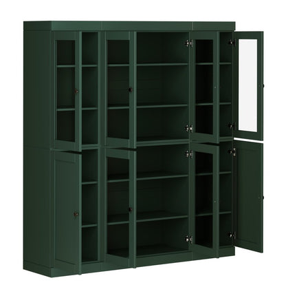 72" Green Solid Wood 8 Pantry Or Storage Closet HomeRoots