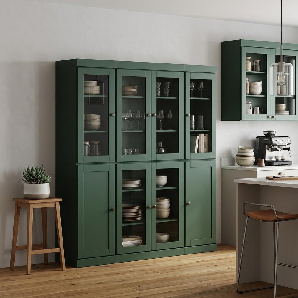 72" Green Solid Wood 8 Pantry Or Storage Closet — view 4