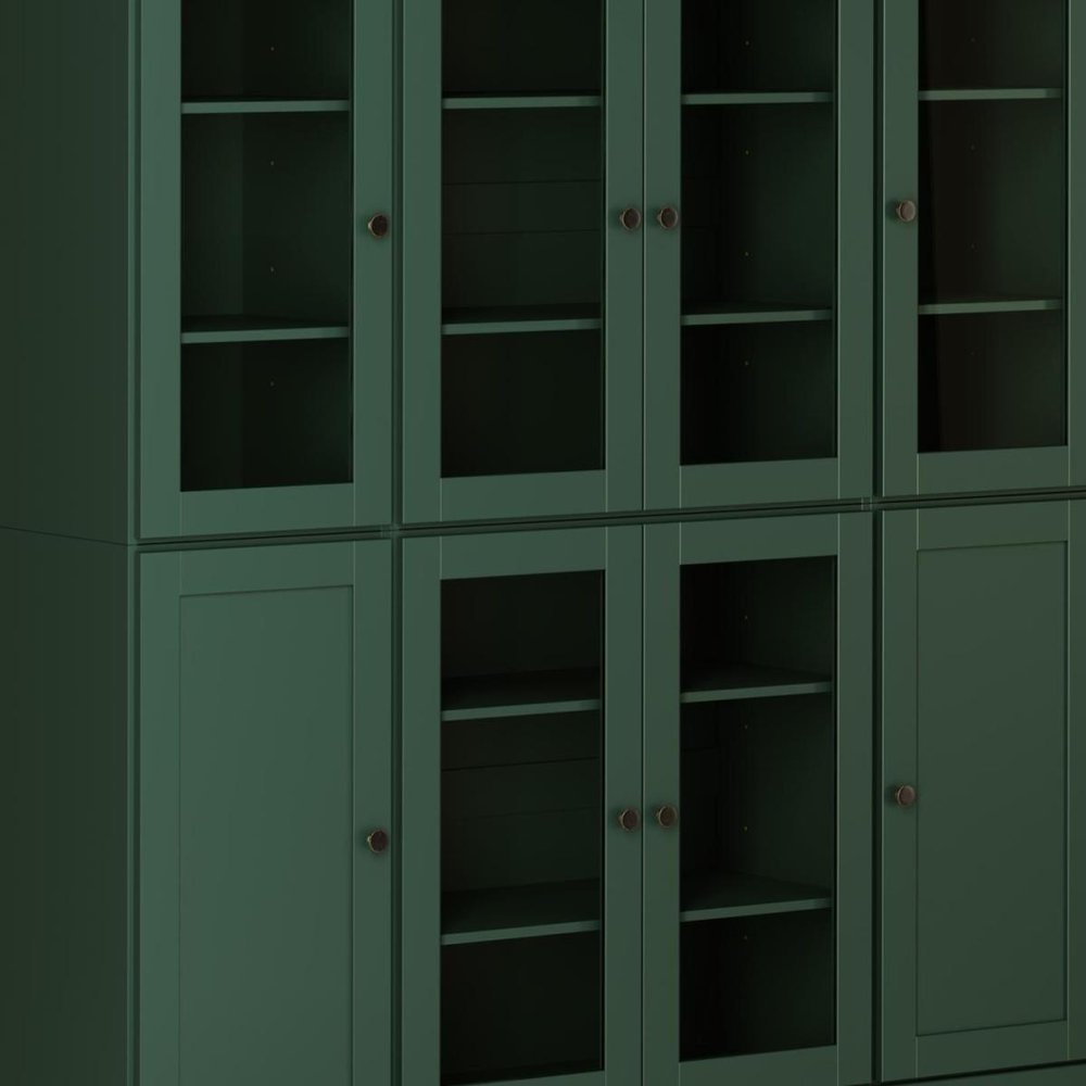 72" Green Solid Wood 8 Pantry Or Storage Closet