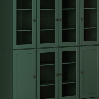 72" Green Solid Wood 8 Pantry Or Storage Closet
