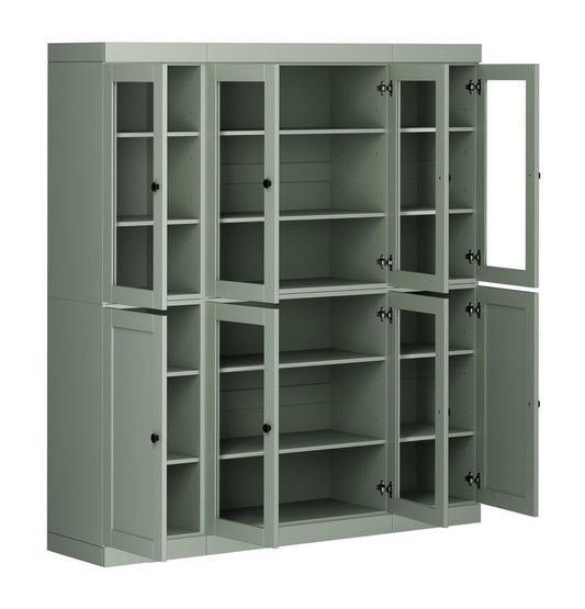 72" Sage Solid Wood 8 Pantry Or Storage Closet HomeRoots