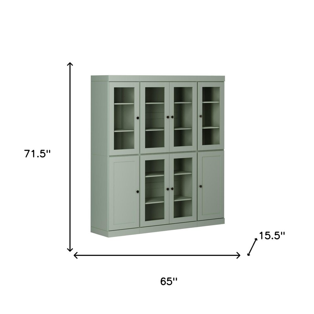 72" Sage Solid Wood 8 Pantry Or Storage Closet — view 3