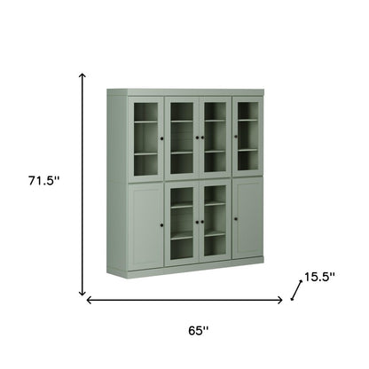 72" Sage Solid Wood 8 Pantry Or Storage Closet HomeRoots