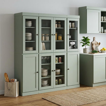 72" Sage Solid Wood 8 Pantry Or Storage Closet HomeRoots