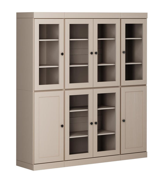 72" Beige Solid Wood 8 Pantry Or Storage Closet HomeRoots
