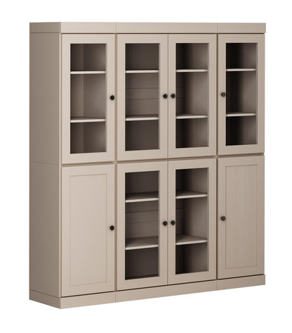 72" Beige Solid Wood 8 Pantry Or Storage Closet HomeRoots