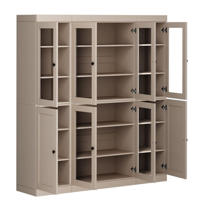 72" Beige Solid Wood 8 Pantry Or Storage Closet HomeRoots