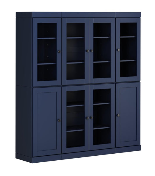 72" Navy Blue Solid Wood 8 Pantry Or Storage Closet HomeRoots