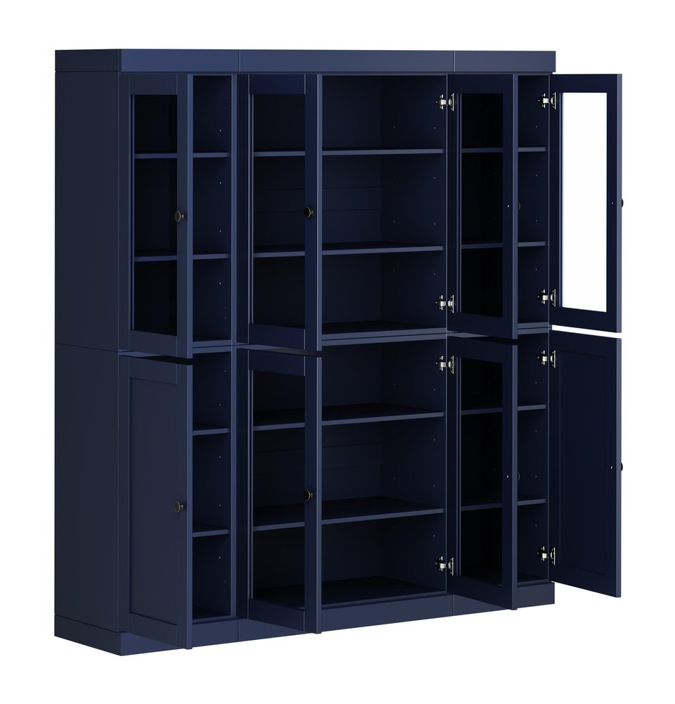 72" Navy Blue Solid Wood 8 Pantry Or Storage Closet — view 2