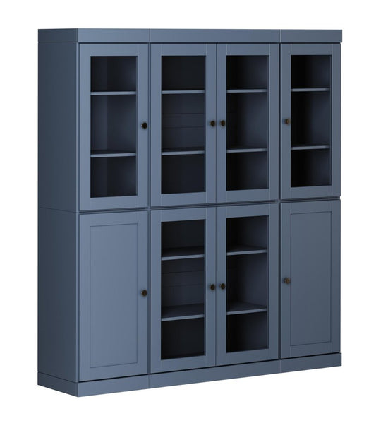 72" French Blue Solid Wood 8 Pantry Or Storage Closet