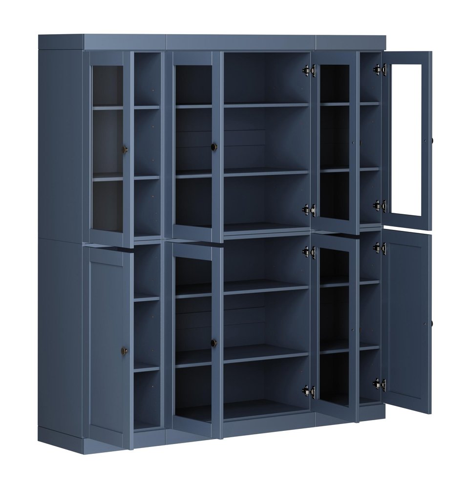 72" French Blue Solid Wood 8 Pantry Or Storage Closet HomeRoots
