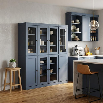72" French Blue Solid Wood 8 Pantry Or Storage Closet HomeRoots