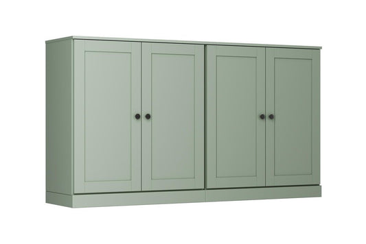 64" Sage Solid Wood Four Drawer Sideboard With Four Doors