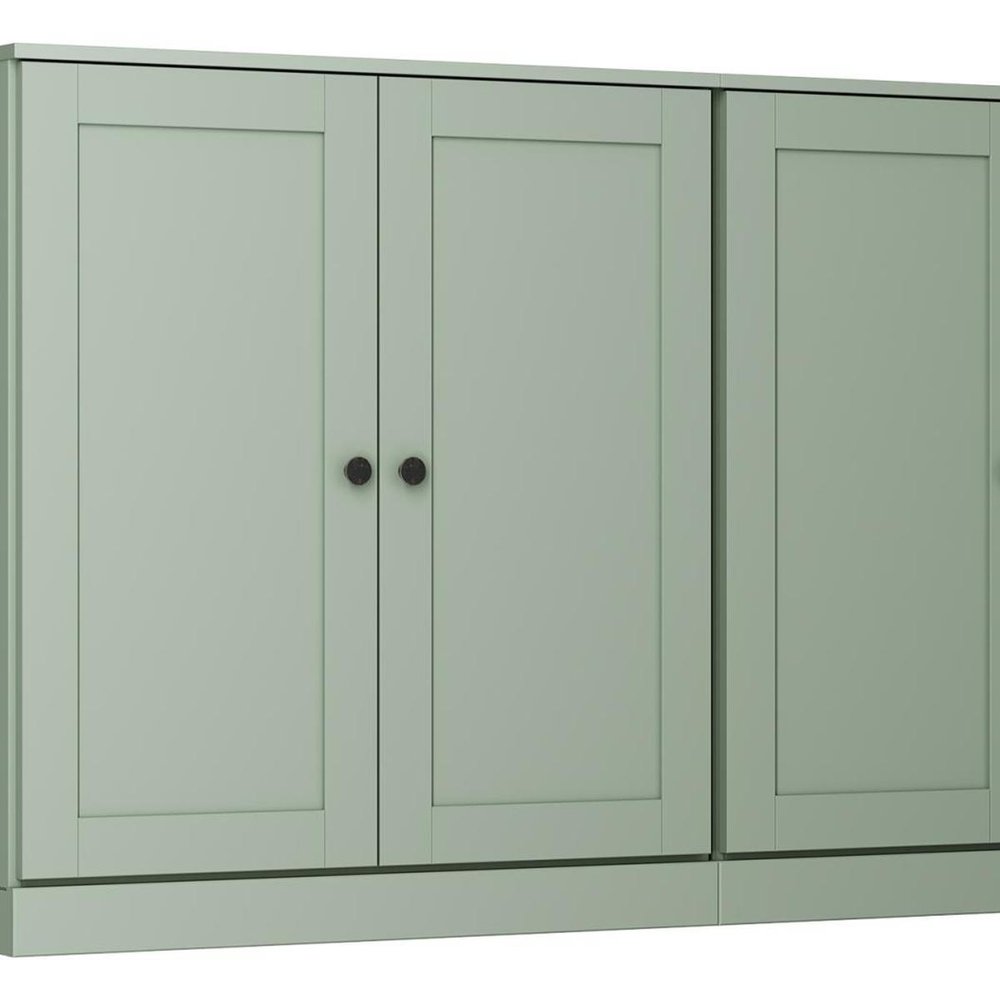 64" Sage Solid Wood Four Drawer Sideboard With Four Doors — view 3