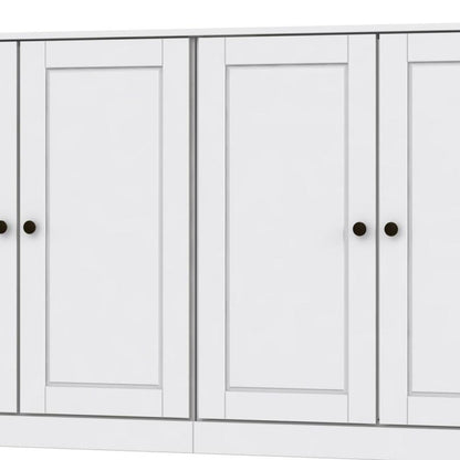 64" White Solid Wood Four Drawer Sideboard With Four Doors HomeRoots