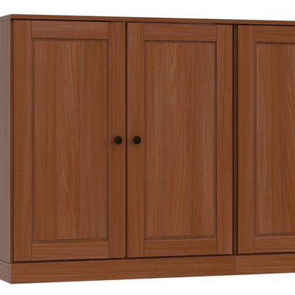 64" Coffee Solid Wood Four Drawer Sideboard With Four Doors HomeRoots