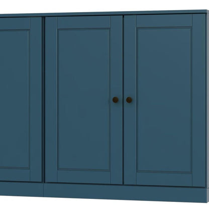 64" Teal Blue Solid Wood Four Drawer Sideboard With Four Doors HomeRoots