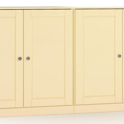 64" Yellow Solid Wood Four Drawer Sideboard With Four Doors