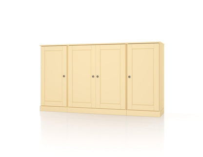 65" Yellow Solid Wood Two Drawer Sideboard With Four Doors HomeRoots