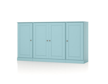 65" Aqua Solid Wood Two Drawer Sideboard With Four Doors