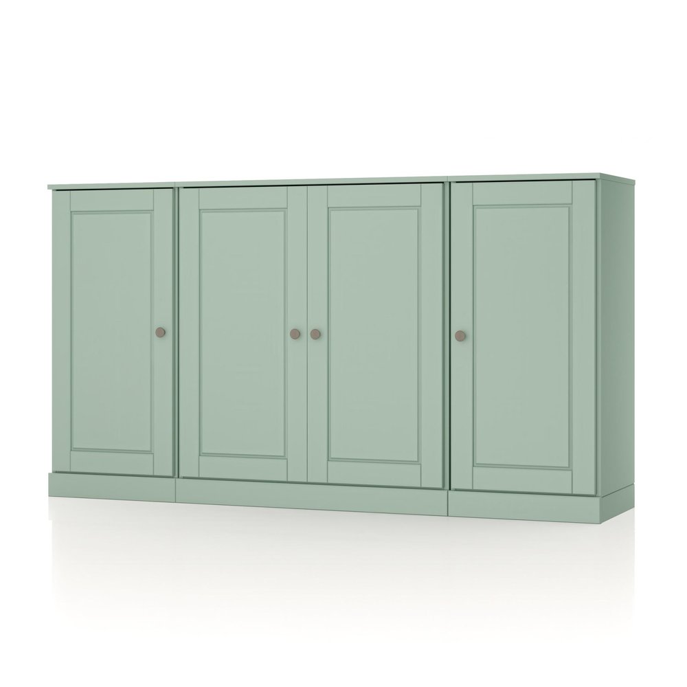65" Sage Solid Wood Two Drawer Sideboard With Four Doors — view 1