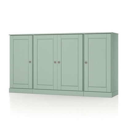 65" Sage Solid Wood Two Drawer Sideboard With Four Doors