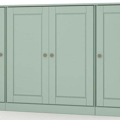 65" Sage Solid Wood Two Drawer Sideboard With Four Doors